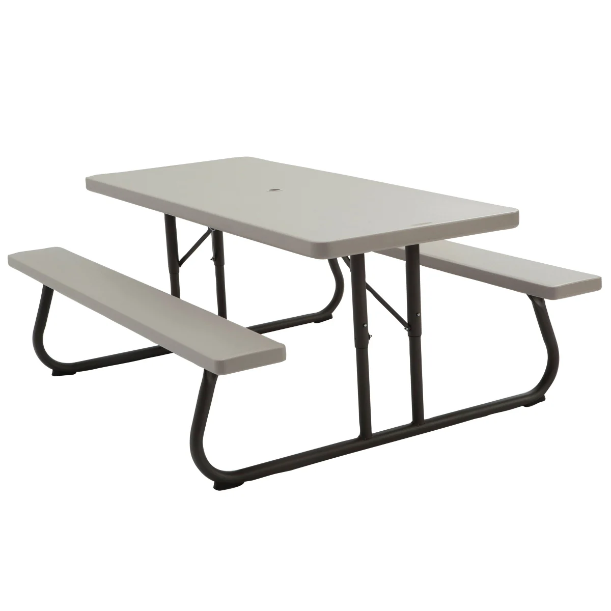 60110 Picnic Table, 30 in W, 72 in D, 29 in H, HDPE Table, Rectangle Table, Brown, Foldable - Lifetime Products