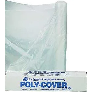 4X10-C Masking Sheet, 100 ft L, 10 ft W, 4 mil Thick, Plastic Backing, Clear