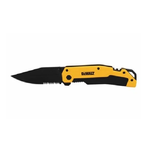 DWHT10313 Pocket Knife, 3-1/4 in L Blade, 1-1/4 in W Blade, Stainless Steel Blade, 1-Blade, Black/Yellow Handle