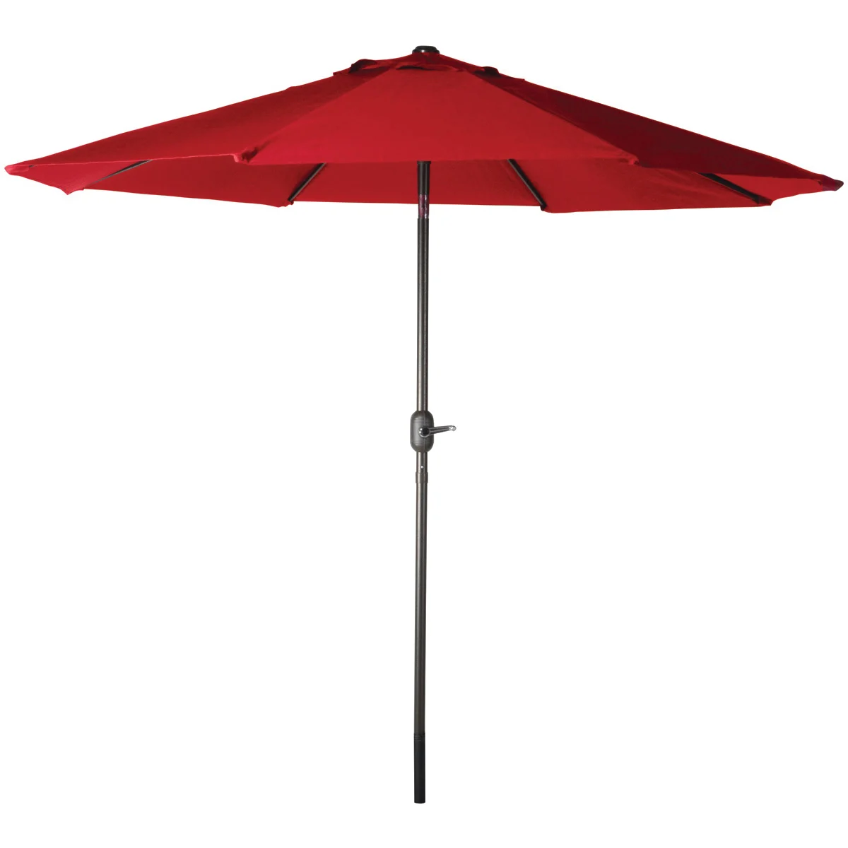 60034 Crank Umbrella, 92.9 in H, 107.9 in W Canopy, 107.9 in L Canopy, Round Canopy, Steel Frame, Burnet Red Fabric - Seasonal Trends