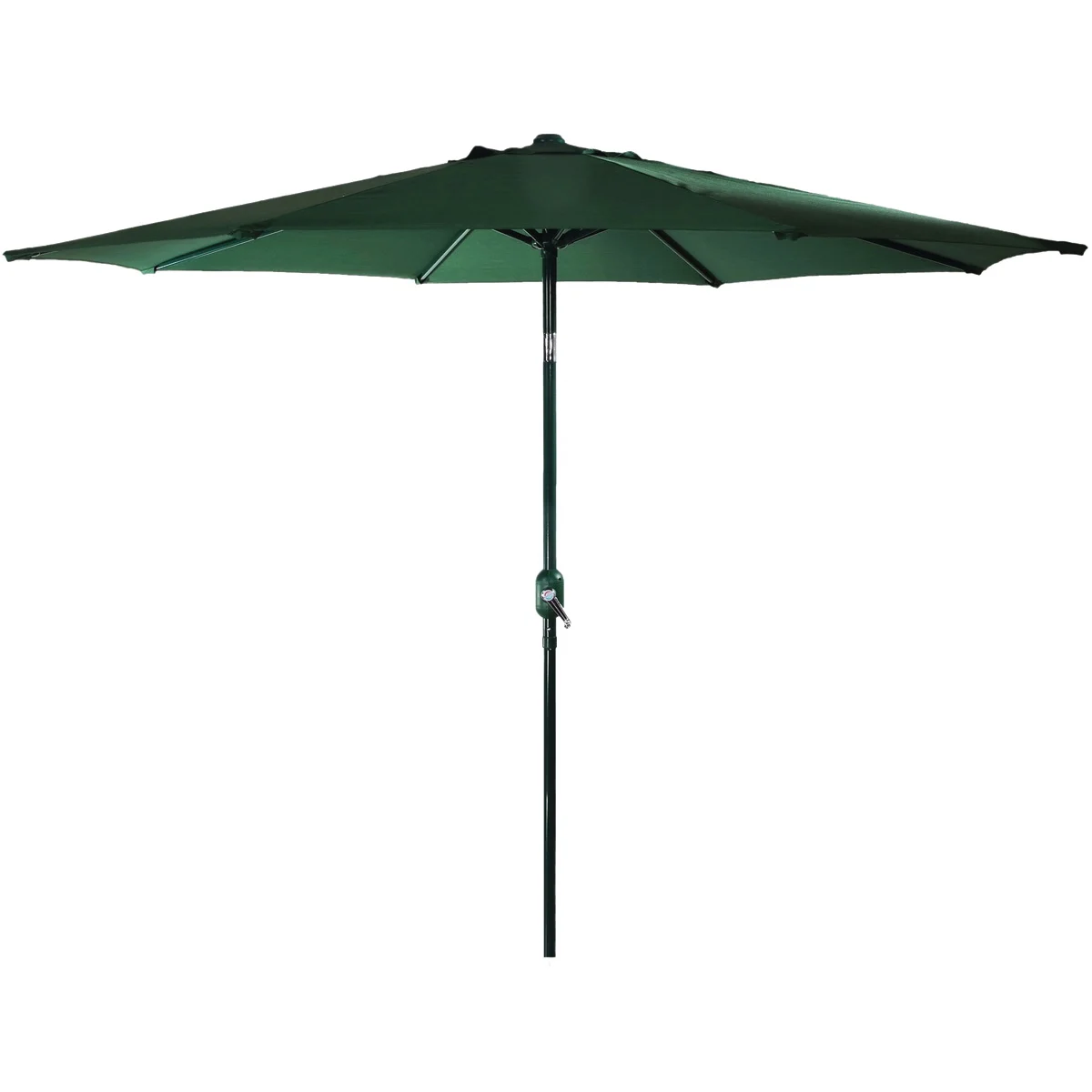 60035 Crank Umbrella, 92.9 in H, 107.9 in W Canopy, 107.9 in L Canopy, Round Canopy, Steel Frame, Hunter Green Fabric - Seasonal Trends