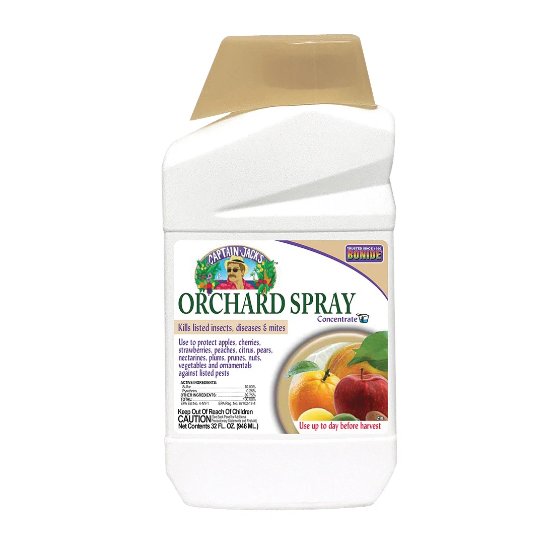 218 Fruit and Nut Orchard Spray, Liquid, Spray Application, 1 qt - Captain Jack's