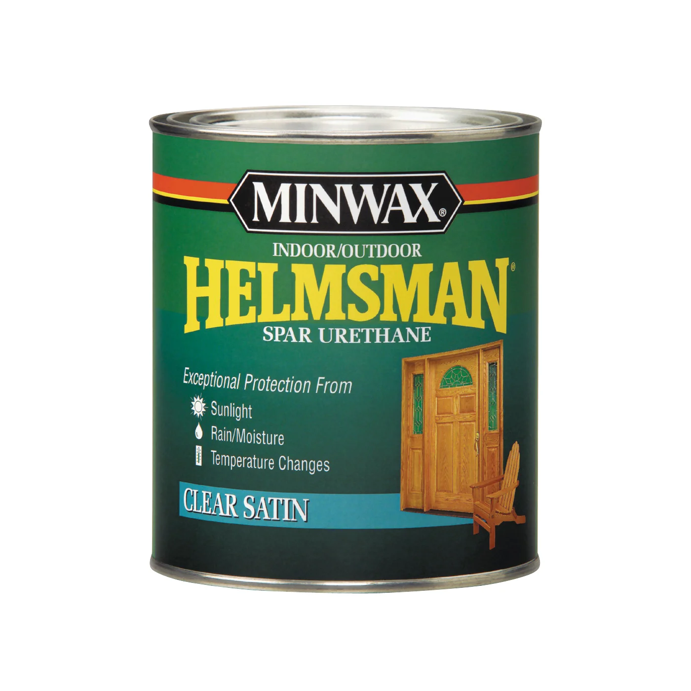 63205444 Spar Varnish, Satin, Clear, Liquid, 1 qt Can - Minwax