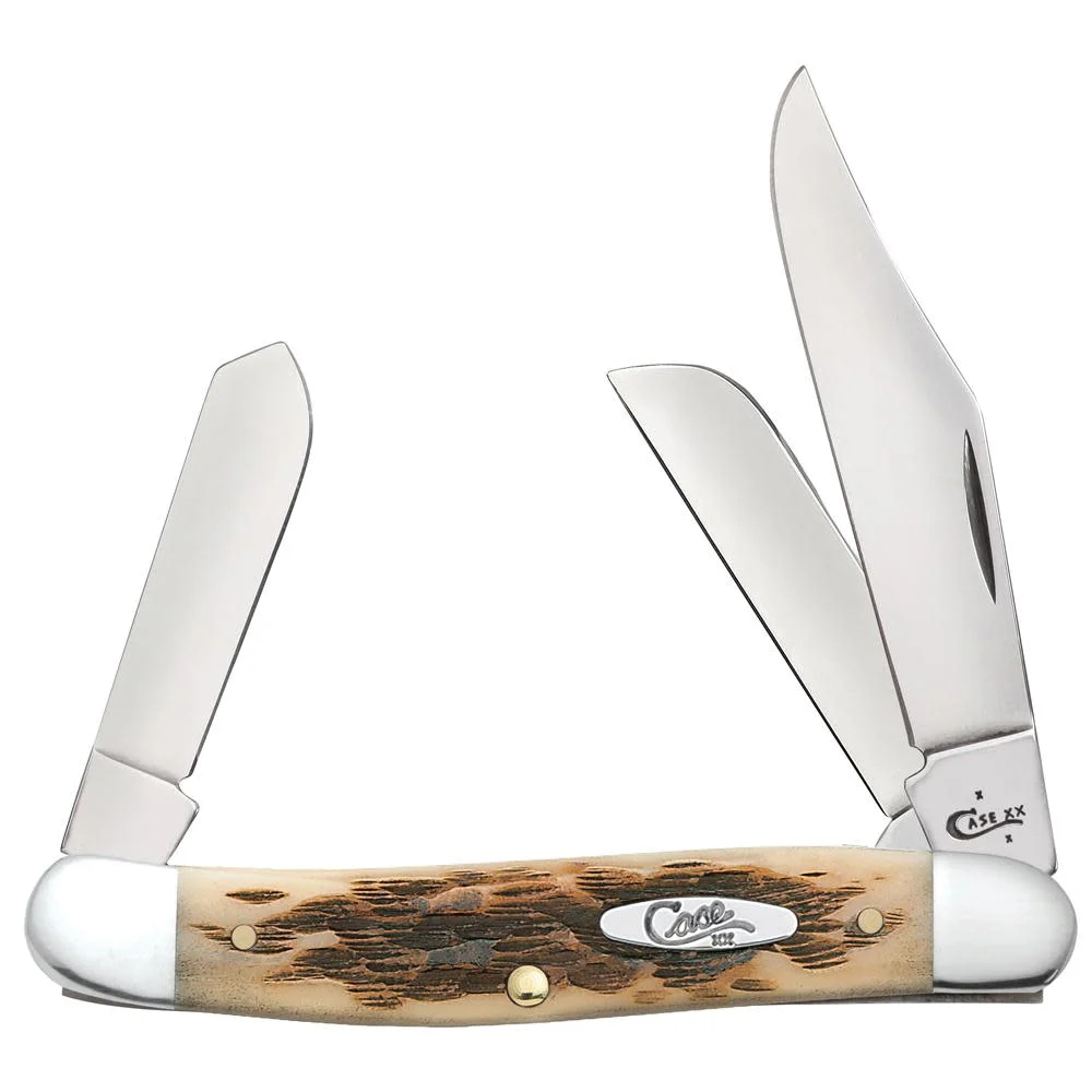 00128 Folding Pocket Knife, 2.92 in Clip, 2.15 in Sheep Foot, 1.9 in Spey L Blade, Stainless Steel Blade - Case XX