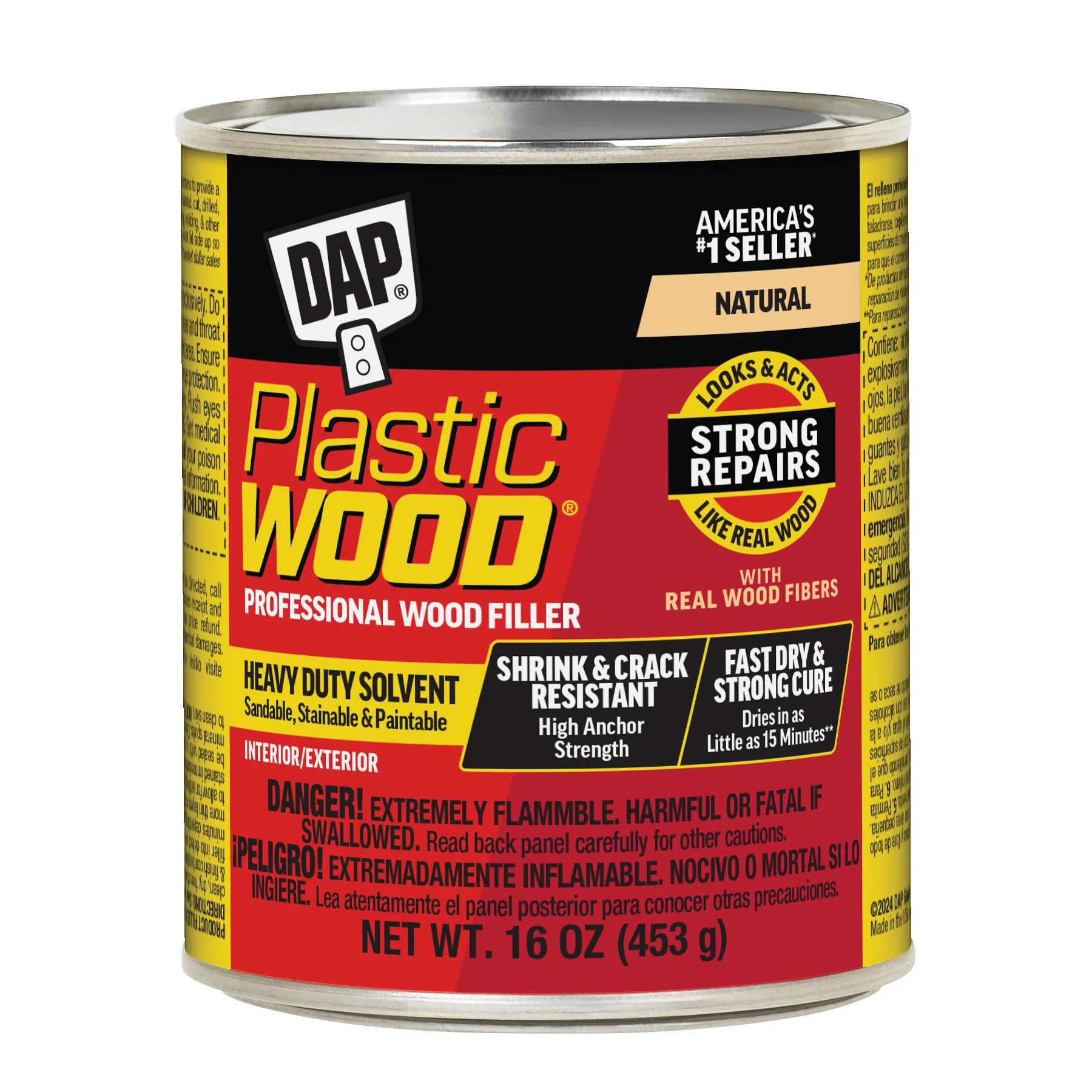 21506 Wood Filler, Paste, Strong Solvent, Natural, 16 oz - DAP