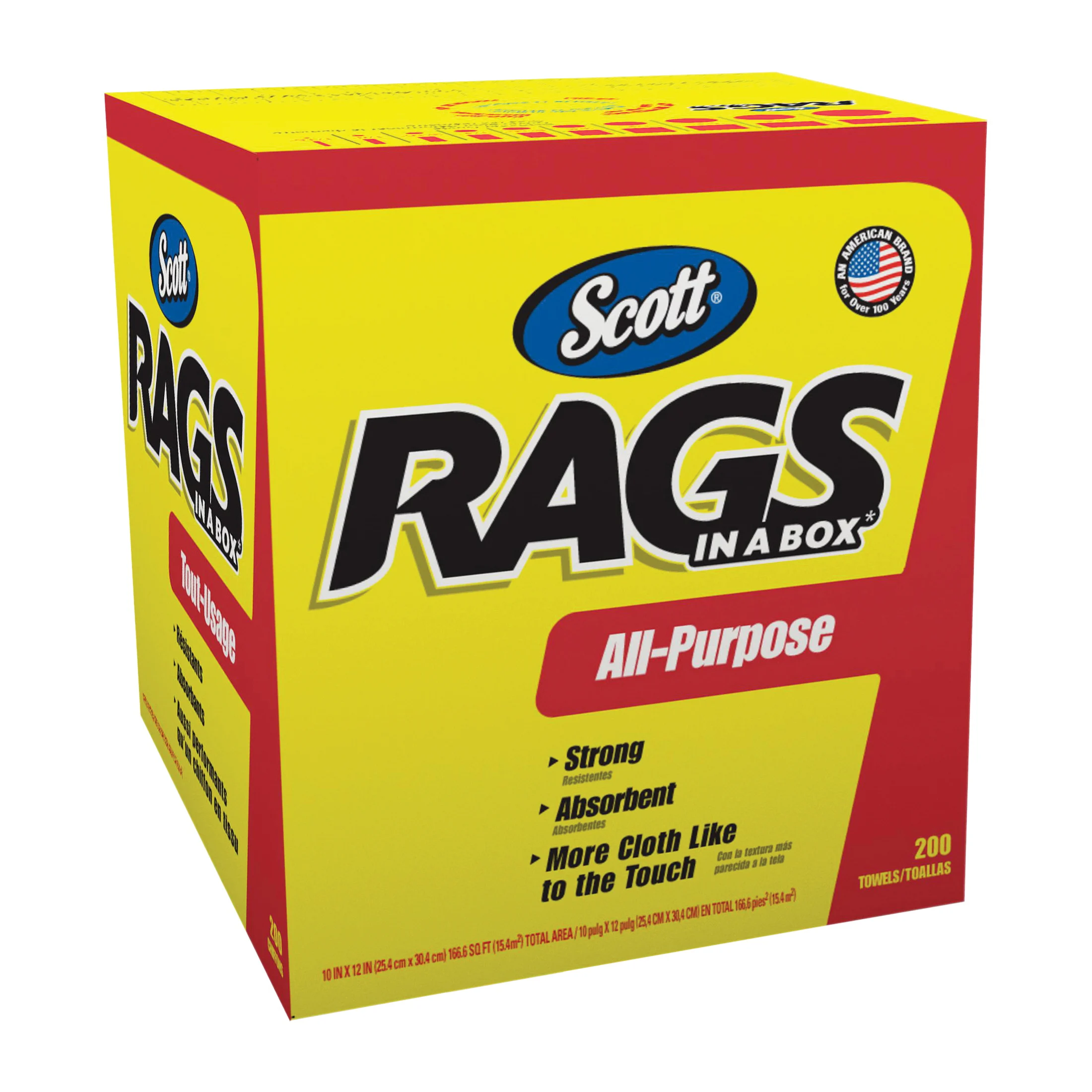 75260 Painter's Rag, 10 x 12 in, Cellulose Fiber, White, 200 PK - Scott