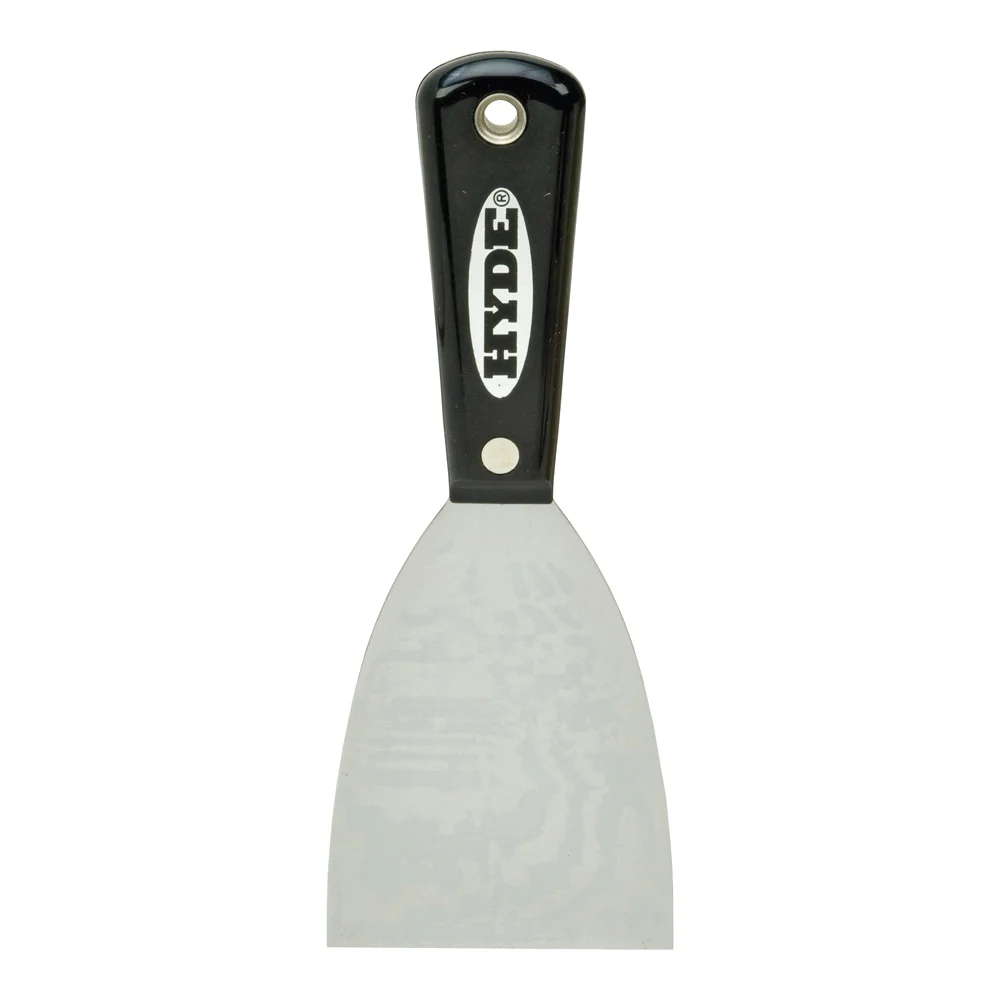 Black & Silver Series 02400 Wall Scraper, 3 in W Blade, HCS Blade, Nylon Handle, Tapered Handle - Hyde