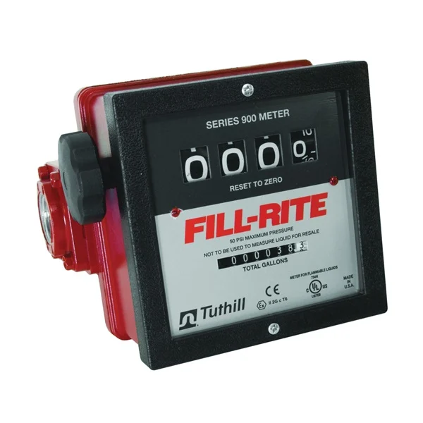 901C/901 Flow Meter, 1 in Connection, NPT, 6 to 40 gpm, 50 psi Pressure, 4-Digit Display