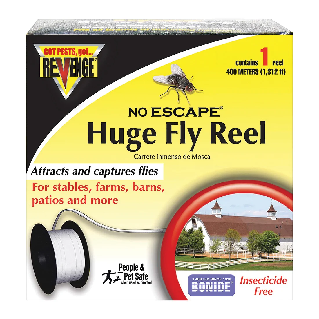 REVENGE 46140 Huge Fly Tape Reel, Solid, 1 Pack - Bonide