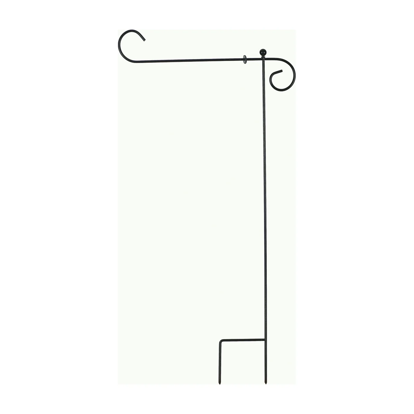 60718 Garden Flag Holder, 40 in L, Steel, Black, Polished - Valley Forge