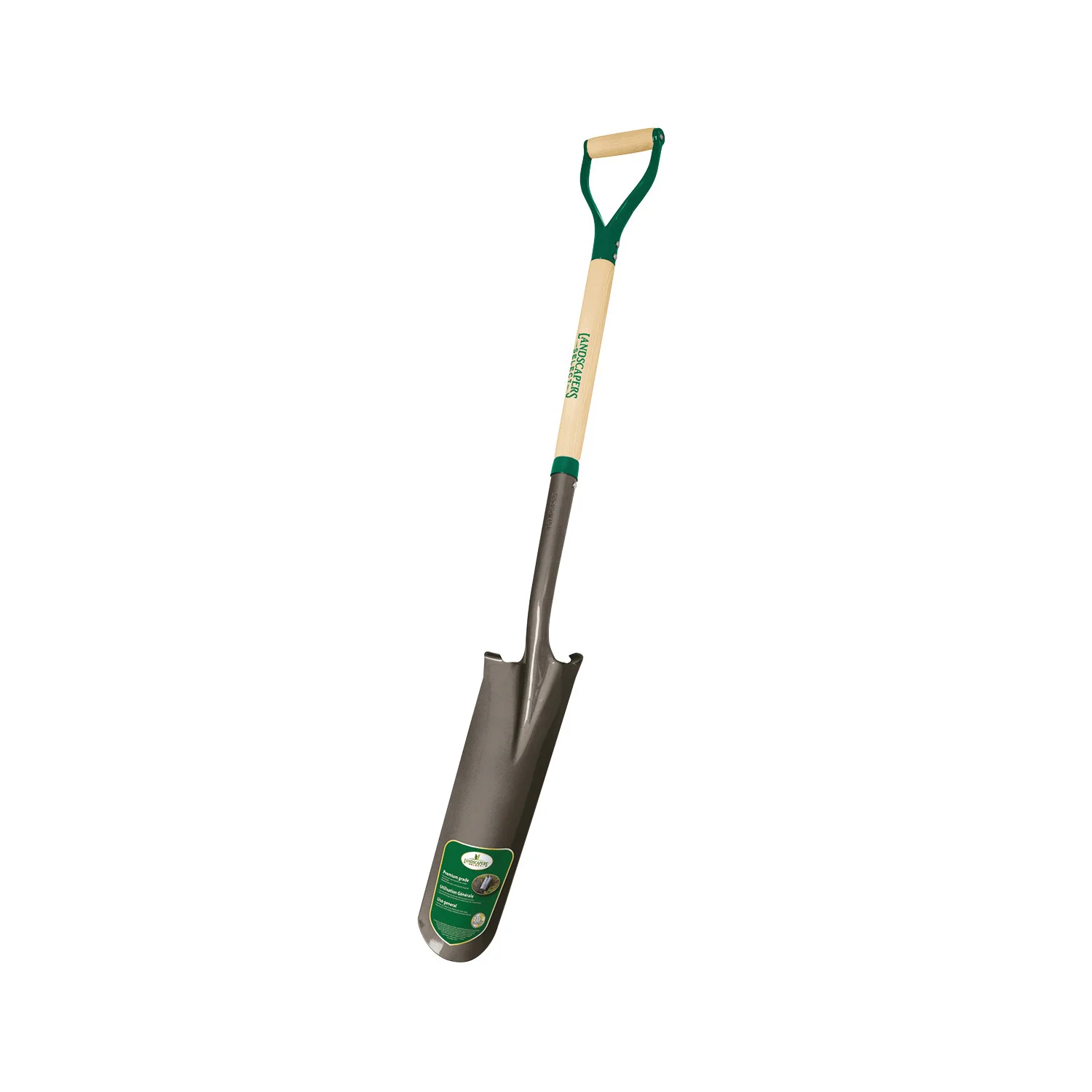 34626 Drain Spade, 6 in W Blade, Wood Handle, D Grip Handle, 30 in L Handle - Landscapers Select