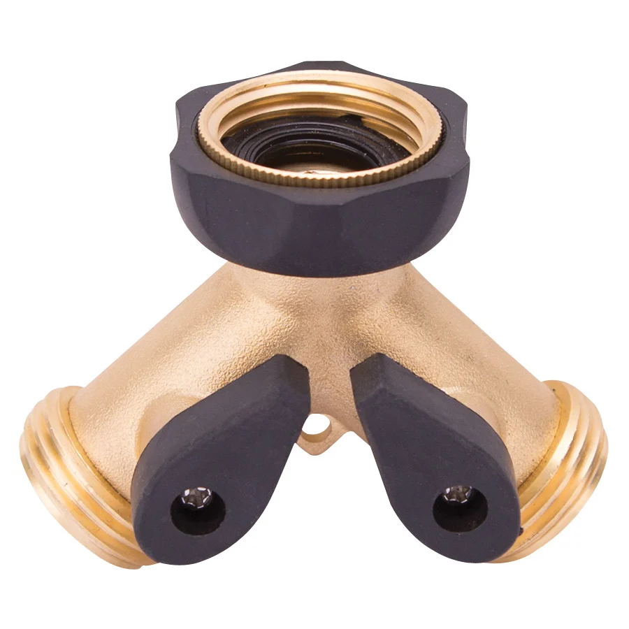 GB9105A3L Y-Connector, Female and Male, Brass, Brass, For: Garden Hose and Faucet