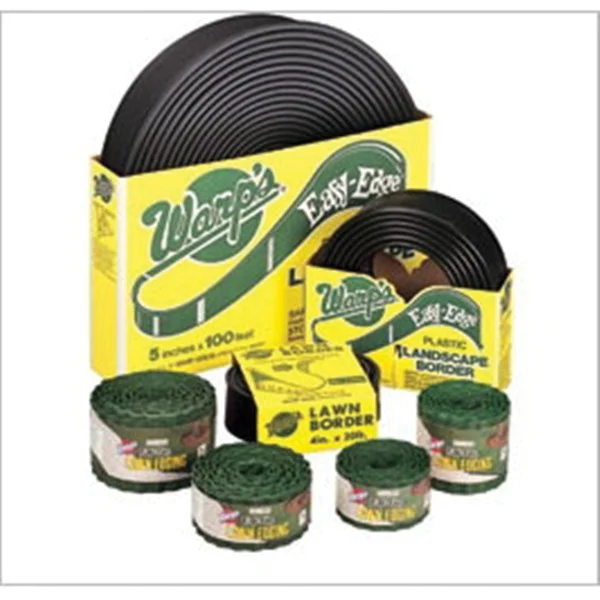 Easy-Edge Series LB-520-B Landscape Border, 20 ft L, 5 in H, Plastic/Polyethylene, Black