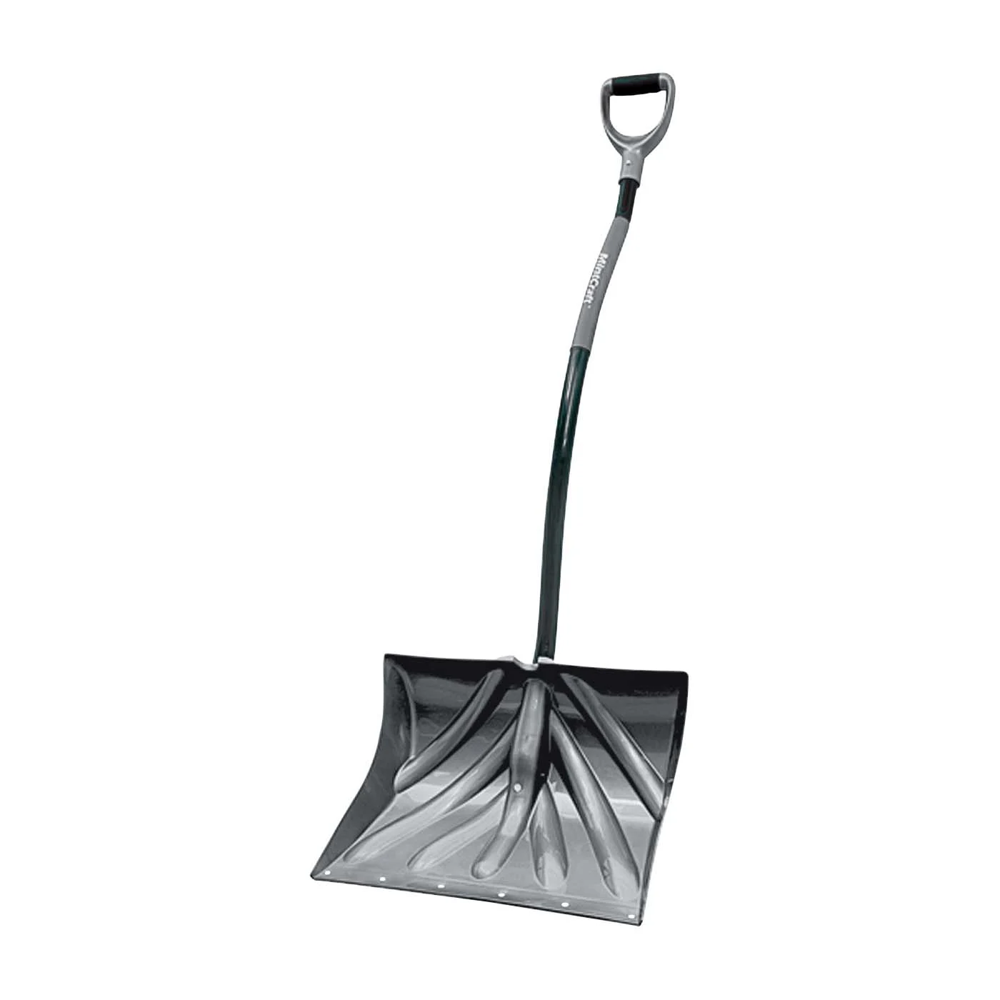 34630 Snow Shovel with Sleeve, 18 in L Blade, 18 in W Blade, Combination Blade, Poly Blade, Steel Handle, Gray - Vulcan
