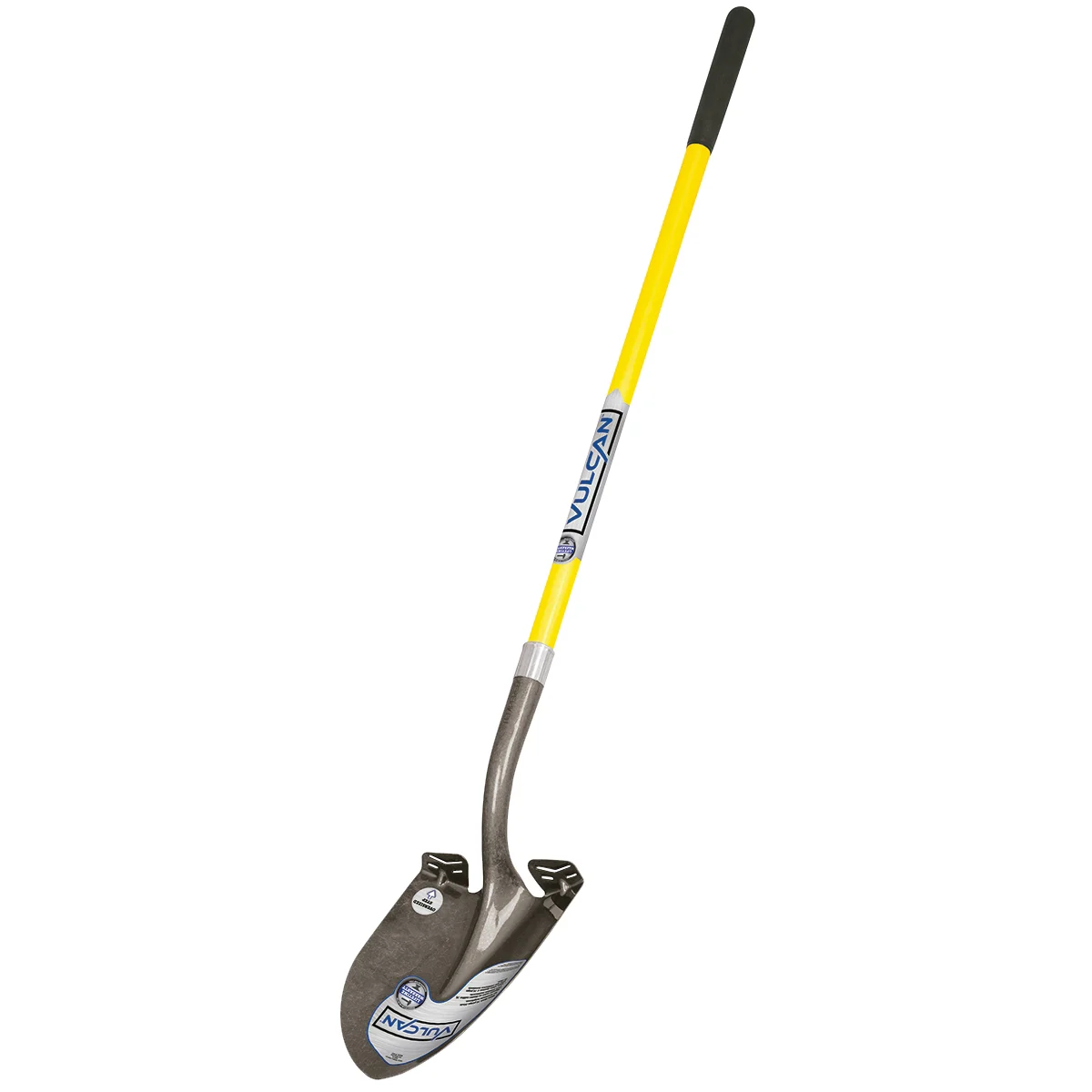 34541 PRL-F Shovel, 14 ga, Carbon Steel Blade, Fiberglass Handle, Cushion-Grip Handle, Round Point, 48 in L Handle