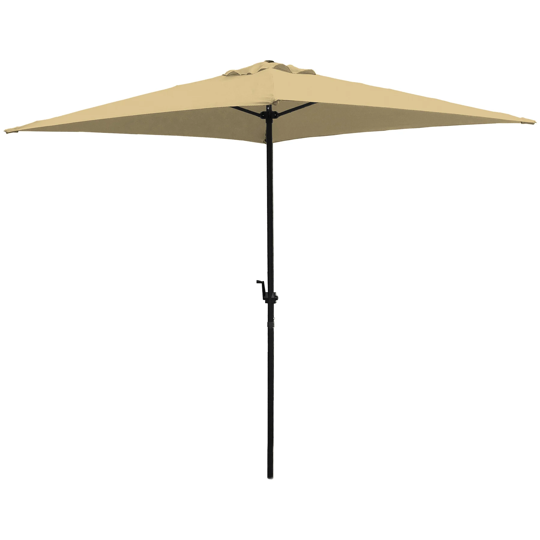 UMQ65BKOBD-04 Umbrella, 7.8 ft H, 6.5 ft W Canopy, 6.5 ft L Canopy, Square Canopy, Steel Frame, Taupe Fabric