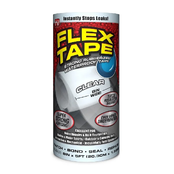 TFSCLRR0805 Repair Tape, 5 ft L, 8 in W, Clear - Flex Seal