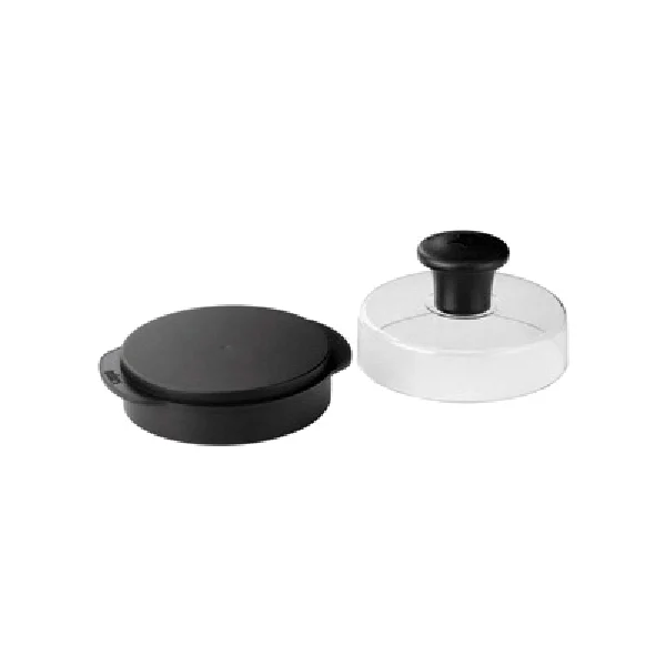 6483 Burger Press, 5-1/2 in L, 4-1/2 in W, Round, Plastic, Black
