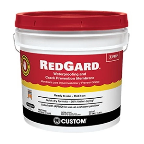Custom LQWAF3 Waterproofing Tile Membrane, Matte, Liquid, Red, 3.5 gal, Pail - RedGard
