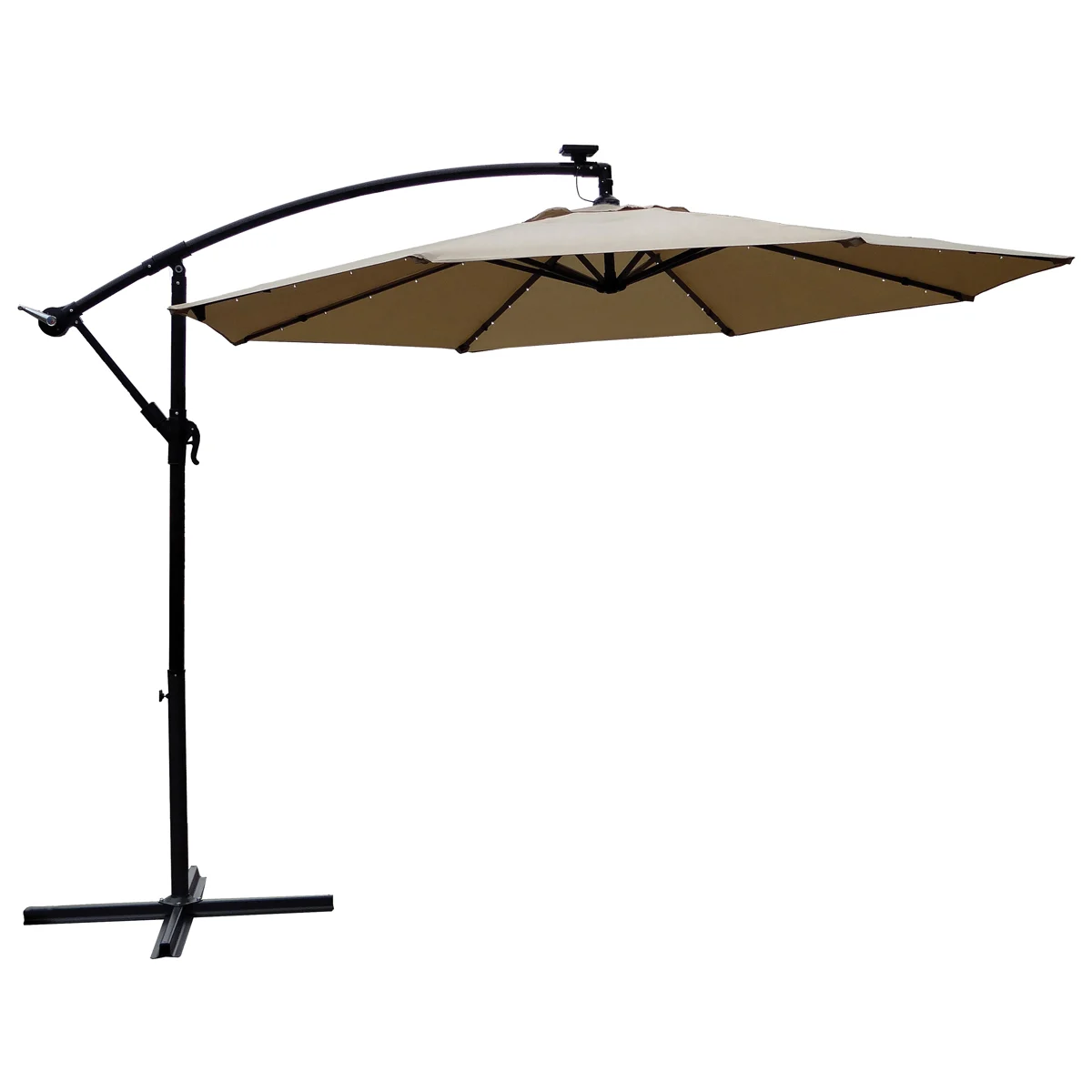 UMSCS10BKOBD-04 Solar Offset Taupe Umbrella, 2.5m/98.43 in H, 10 ft W Canopy, 10 ft L Canopy, Taupe Fabric