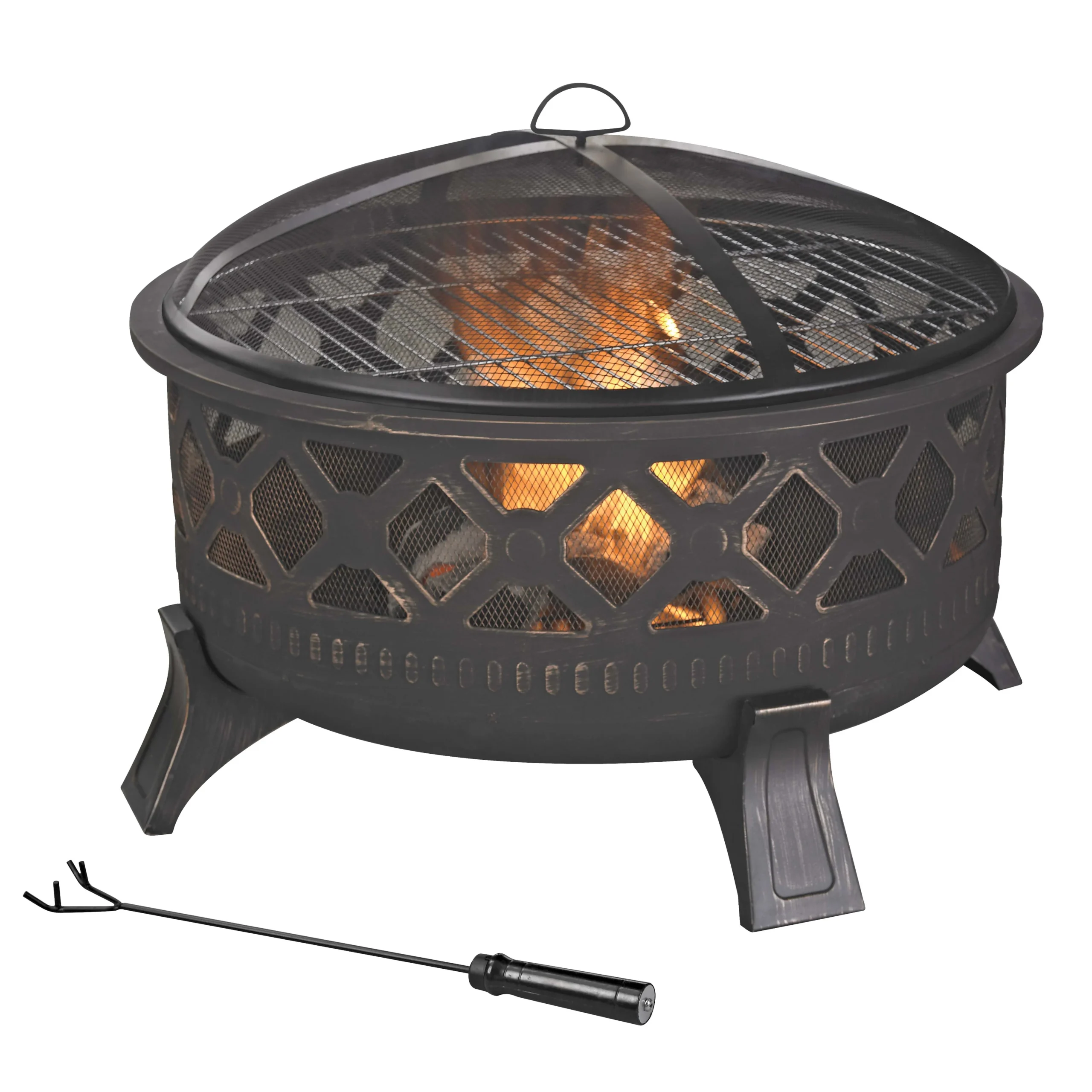KLF-150509 Fire Pit, 32 in OAW, 32 in OAD, 22-3/4 in OAH, Round, Steel