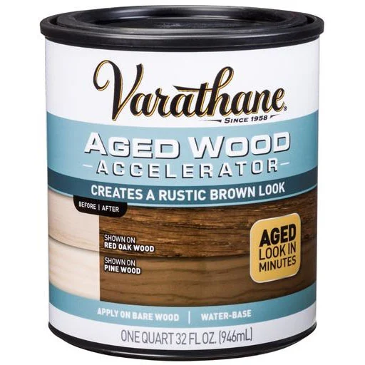 331305 Weathered Stain, Transparent, Rustic Brown, Liquid, 1 qt, Can - Varathane