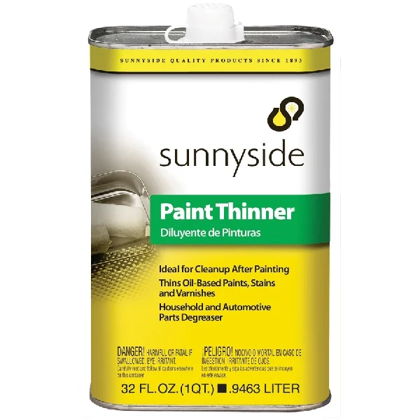 30432 Paint Thinner, Liquid, Petroleum, Solvent, Clear, 1 qt Can - Sunnyside