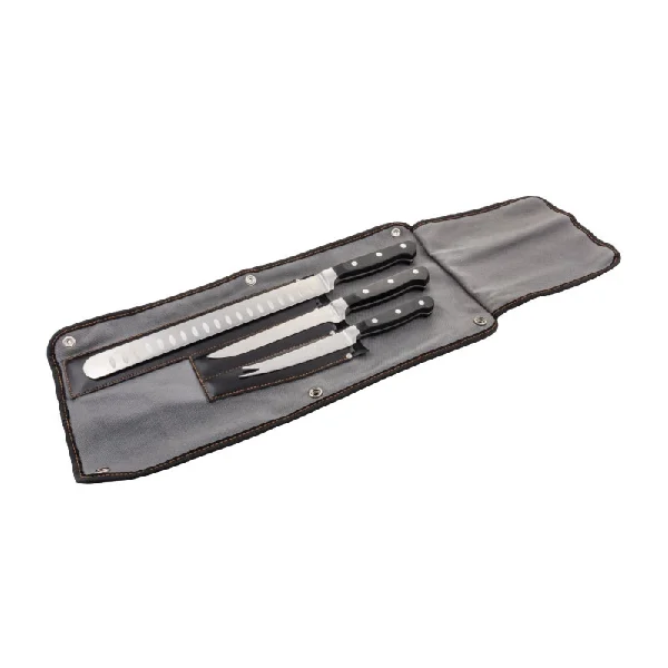 5789579R04 Blacksmith Knife Set, Full-Tang Handle, Stainless Steel, 3 Pack with carry case