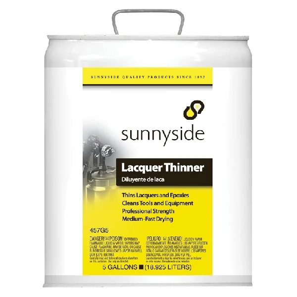 457G5 Lacquer Thinner, Liquid, Petroleum, Clear, 5 gal, Pail - Sunnyside