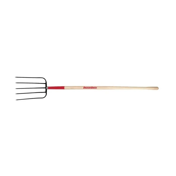 2826500 Manure Fork, Oval Tine, Steel Tine, Wood Handle, 48-3/4 in L Handle