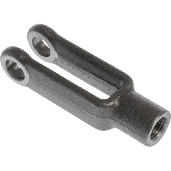 967122 Yoke End, Steel, Zinc, Gray, Specifications: 1/2-20 SAE Fine Screw Thread, 2/PK