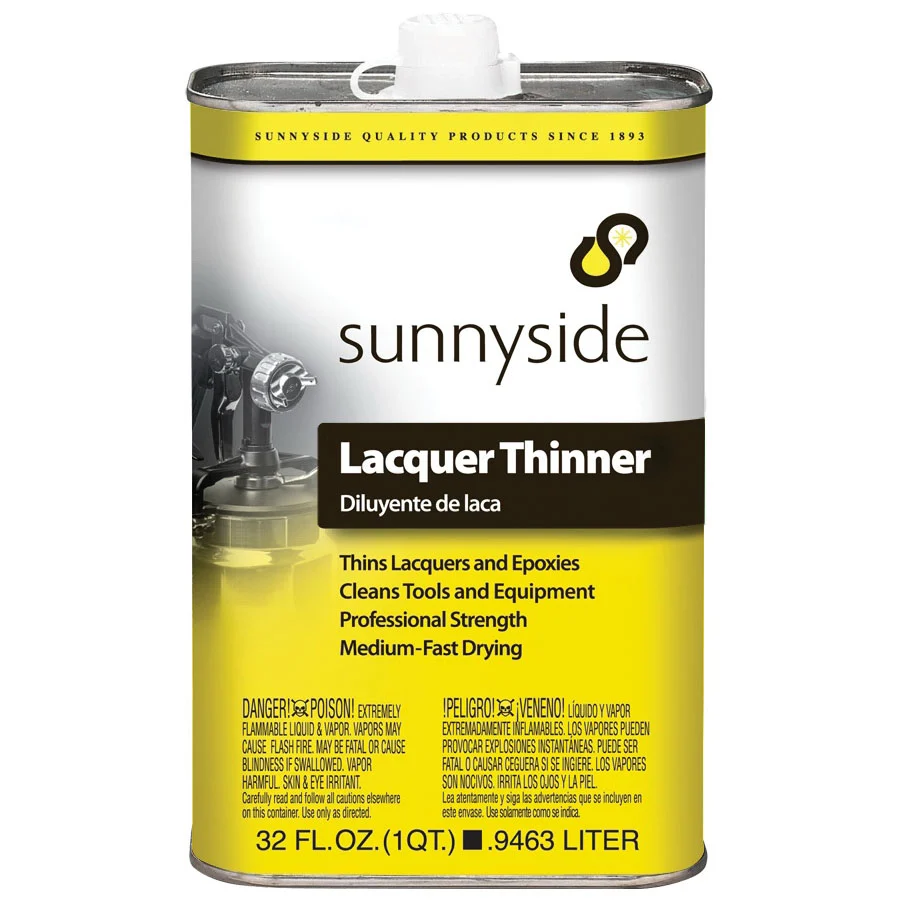 45732 Lacquer Thinner, Liquid, Mild, Clear, 1 qt Can - Sunnyside