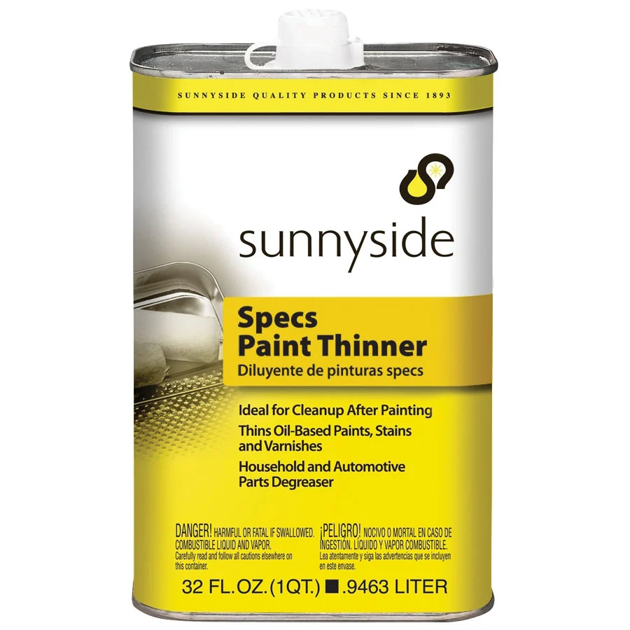 70432 Paint Thinner, Liquid, Petroleum, Clear, 1 qt Can - Sunnyside