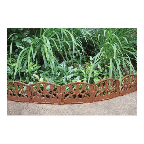 SDE-20LB Scroll Decorative Edging, 20 ft L, 6 in H, Polypropylene, Light Brown