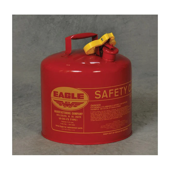 UI50FS Safety Can, 5 gal, Galvanized Steel, Red - Eagle