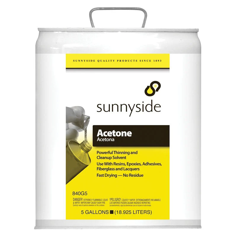 840G5 Acetone, Liquid, Pungent, Clear, 5 gal - Sunnyside