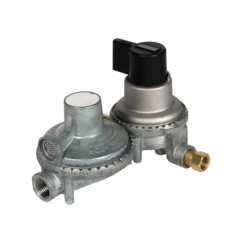 59005 Double-Stage Propane Regulator, 1/4 x 3/8 in Connection, 5 in L Hose