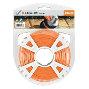 0000 930 2339 Trimmer Line, 0.095 in Dia, 140 ft L, Polymer Blend, Orange - Stihl