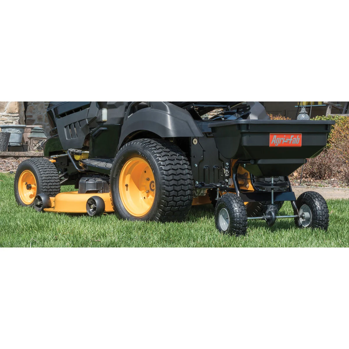 45-0530 Tow Behind Broadcast Spreader, 14,000 sq-ft Coverage Area, 120 in W Spread, 80 lb Hopper
