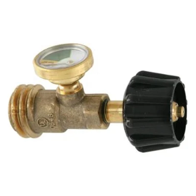 03003YTC Grill Zone Propane Tank Gauge, Brass/Black - Mr. BAR-B-Q
