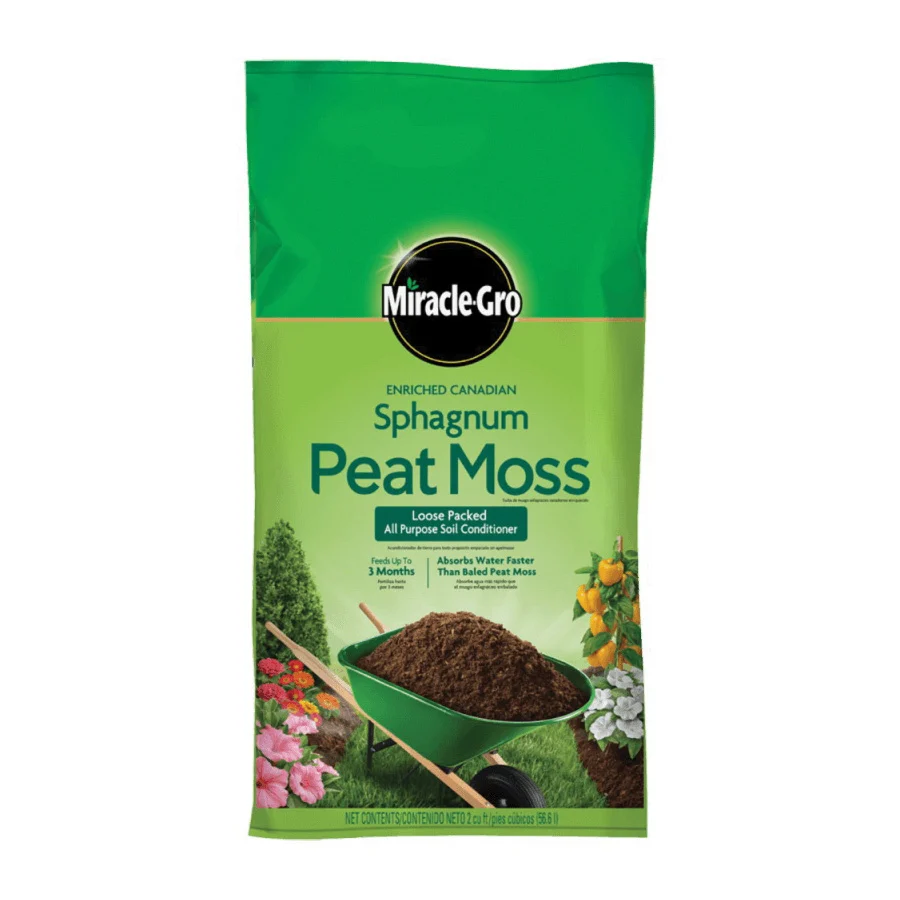 85252430 Sphagnum Peat Moss, Solid, Earthy Bag - Miracle-Gro