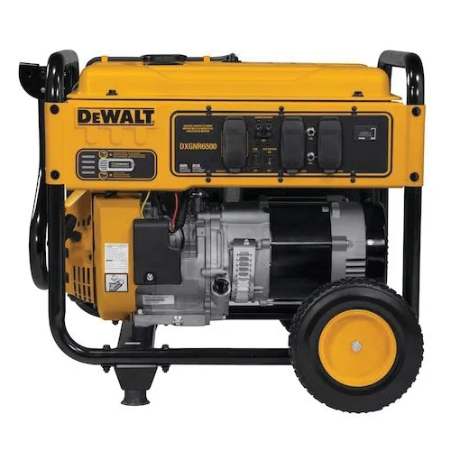 DXGNR6500 Portable Generator, 20 A, 120 V, Gasoline, 7.5 gal Tank, 10 hr Run Time - DEWALT