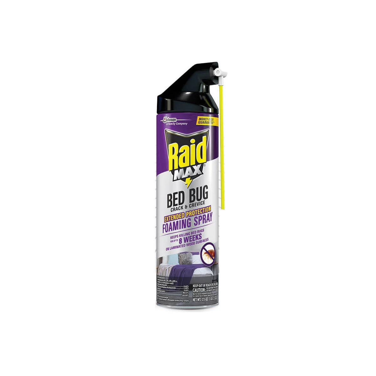 00166 Foaming Crack and Crevice Bed Bug Killer, 17.5 oz, Aerosol Can - Raid Max