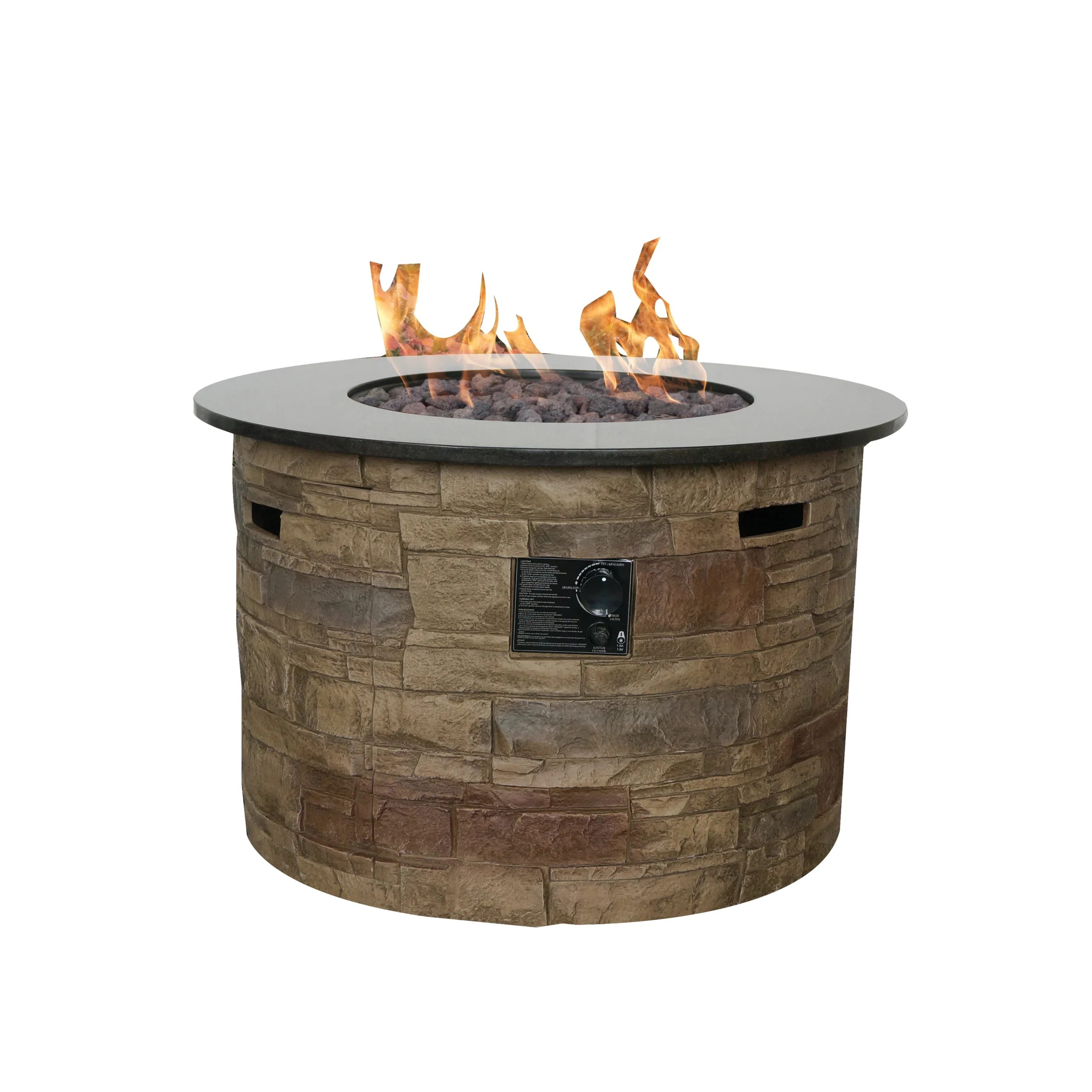 52074 Morgan Hill Fire Table, 36 in W, 24 in H, 36 in D, Granite Table, Round Table - Seasonal Trends