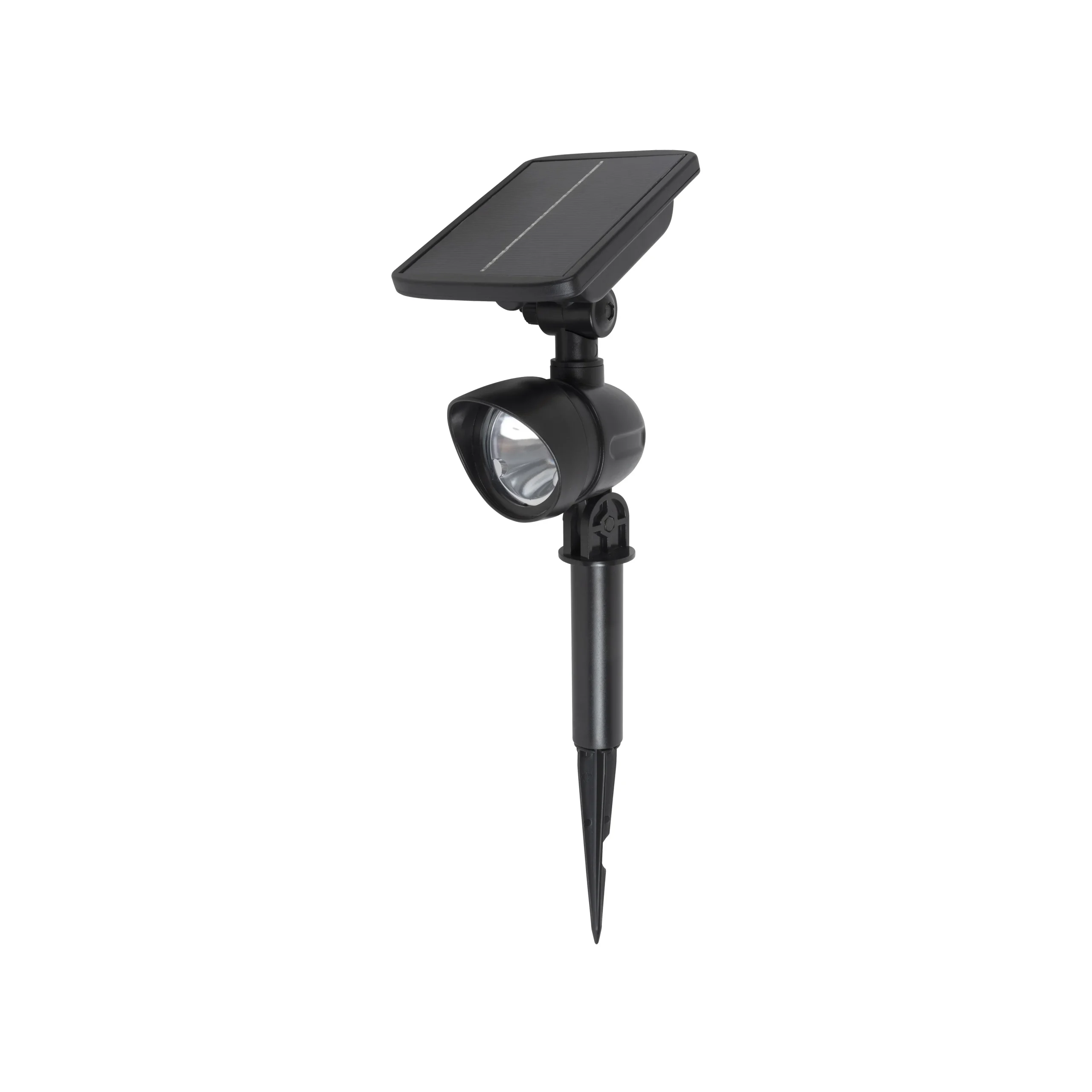 26079 Solar Spotlight, Lithium-Ion Battery, 18650 Battery, 7-Lamp, Plastic Fixture, Black