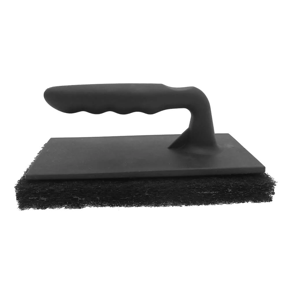 06468Y Oversized Grill/Griddle Scrubber, 8 in L Brush, 4 in W Brush, Polyester Bristle, Plastic Handle - Mr. BAR-B-Q