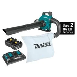 XBU04PTV Brushless Blower Kit with Vacuum Attachment Kit, Battery Included, 5 Ah, 18 V, Lithium-Ion, 448 cfm Air, Black/Teal