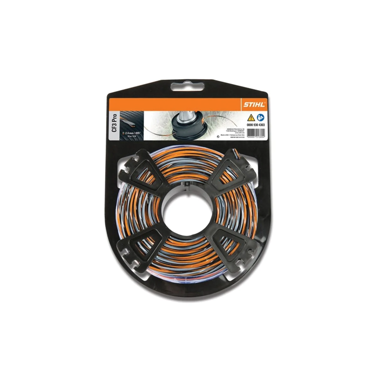 CF3 PRO Series 000 930 4303 Trimmer Line, 0.095 in Dia, 229 ft L, Polyamide - Stihl