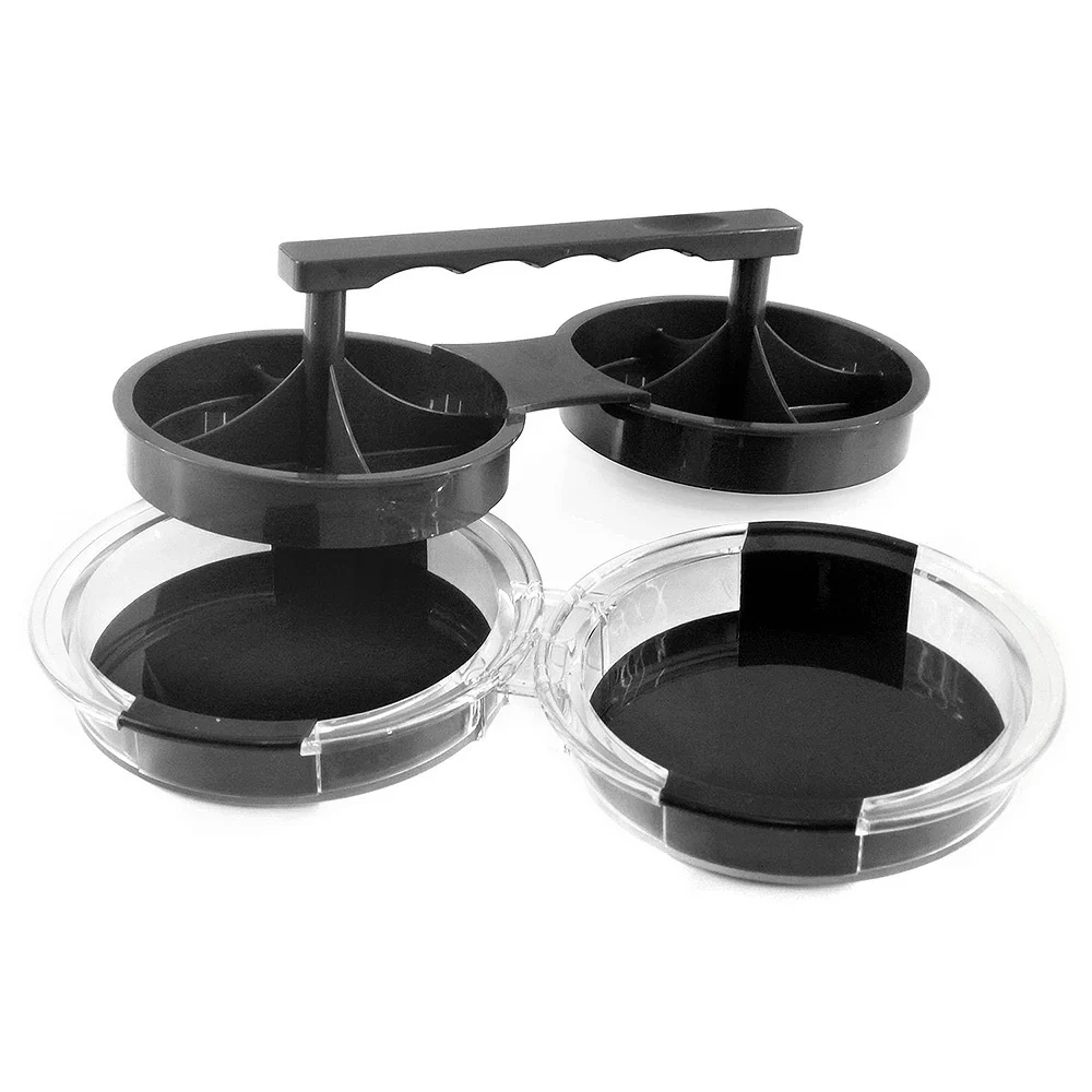 40140Y Double Burger Press, Round, Plastic, Plastic Handle, Black - Mr. BAR-B-Q