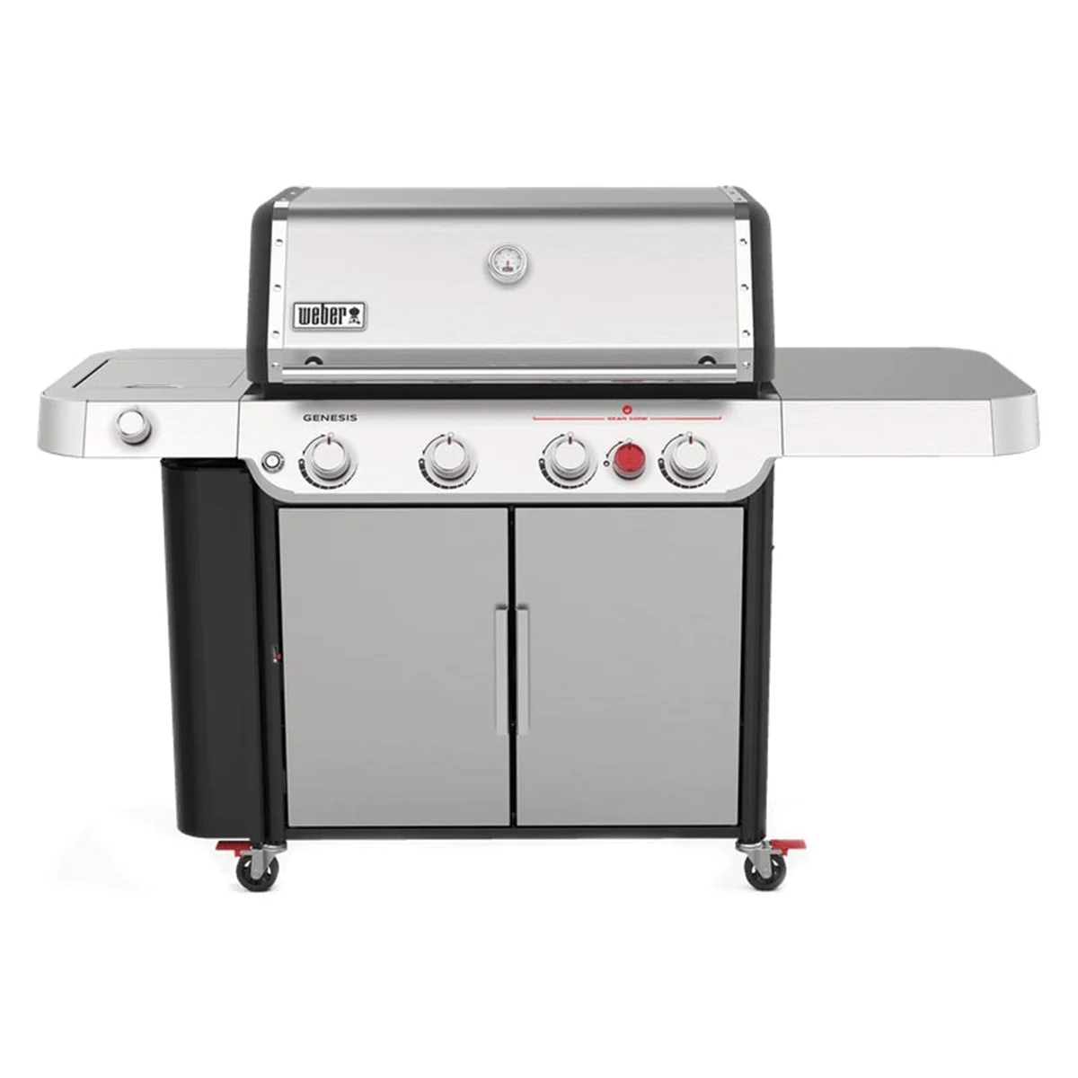 GENESIS S-435 Series 36400001 Gas Grill, 48,000 Btu, Liquid Propane, 4-Burner, 646 sq-in Primary Cooking Surface, Steel, Silver
